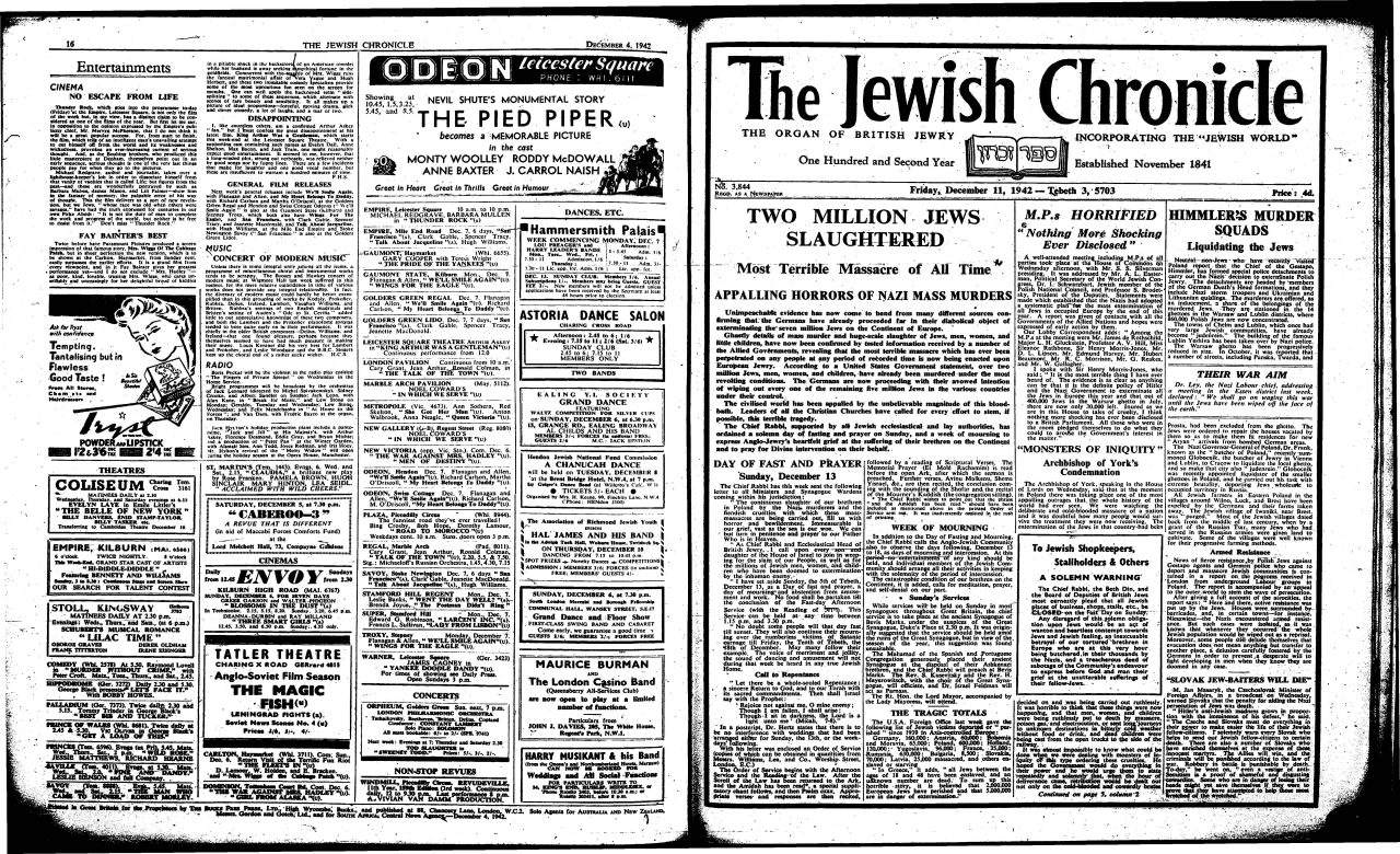 17 December 1942: Declaration on the Persecution of the Jews