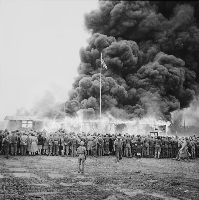 British troops burn Bergen-Belsen