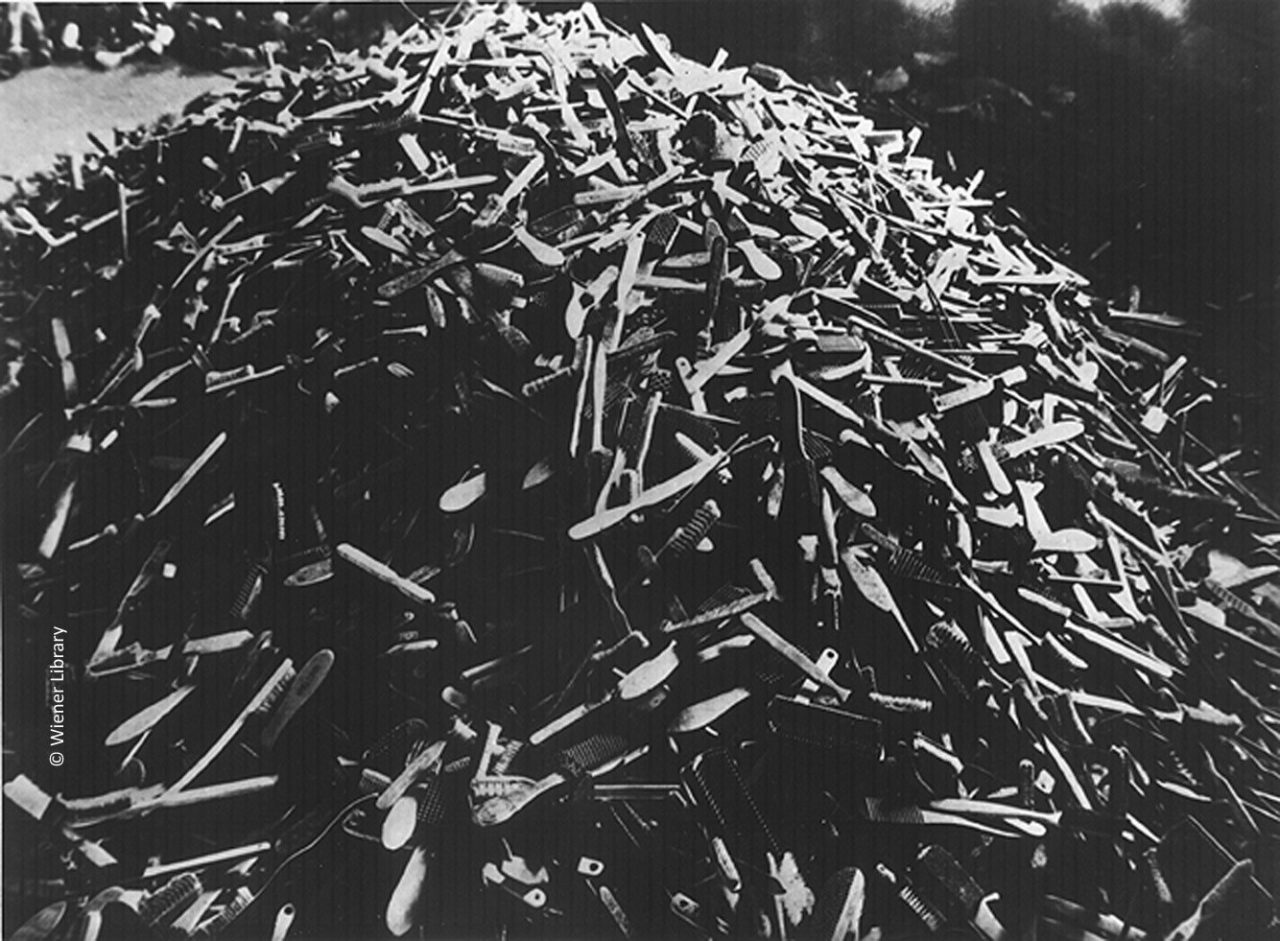Toothbrushes taken from gassed inmates at Auschwitz