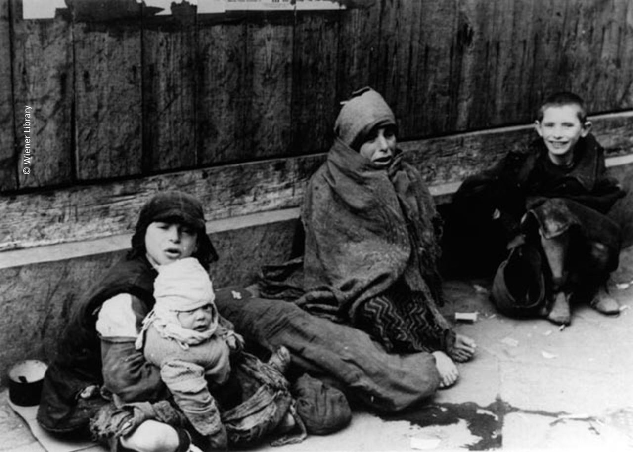 Starving children in Warsaw Ghetto
