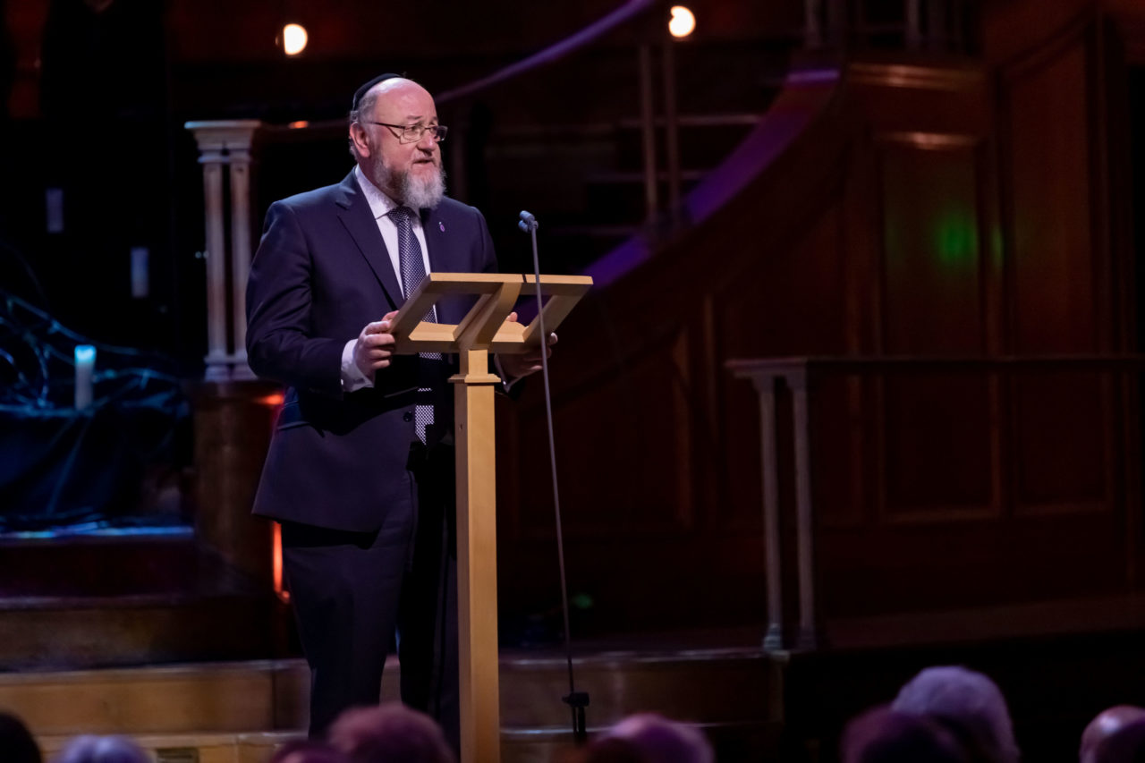 Chief Rabbi of the United Hebrew Congregations of the Commonwealth gives a speech