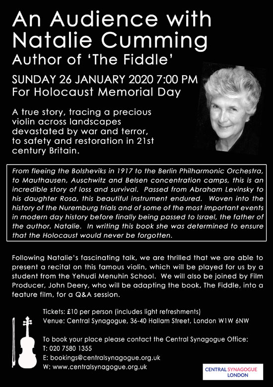 An Audience with Natalie Cumming, Author of 'The Fiddle'