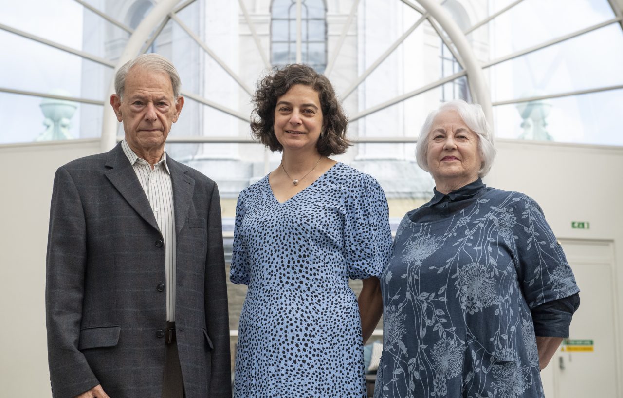 John Hadju MBE, Olivia Marks-Woldman OBE and Joan Salter MBE at the opening of 'Generations: Portraits of Holocaust Survivors', © IWM