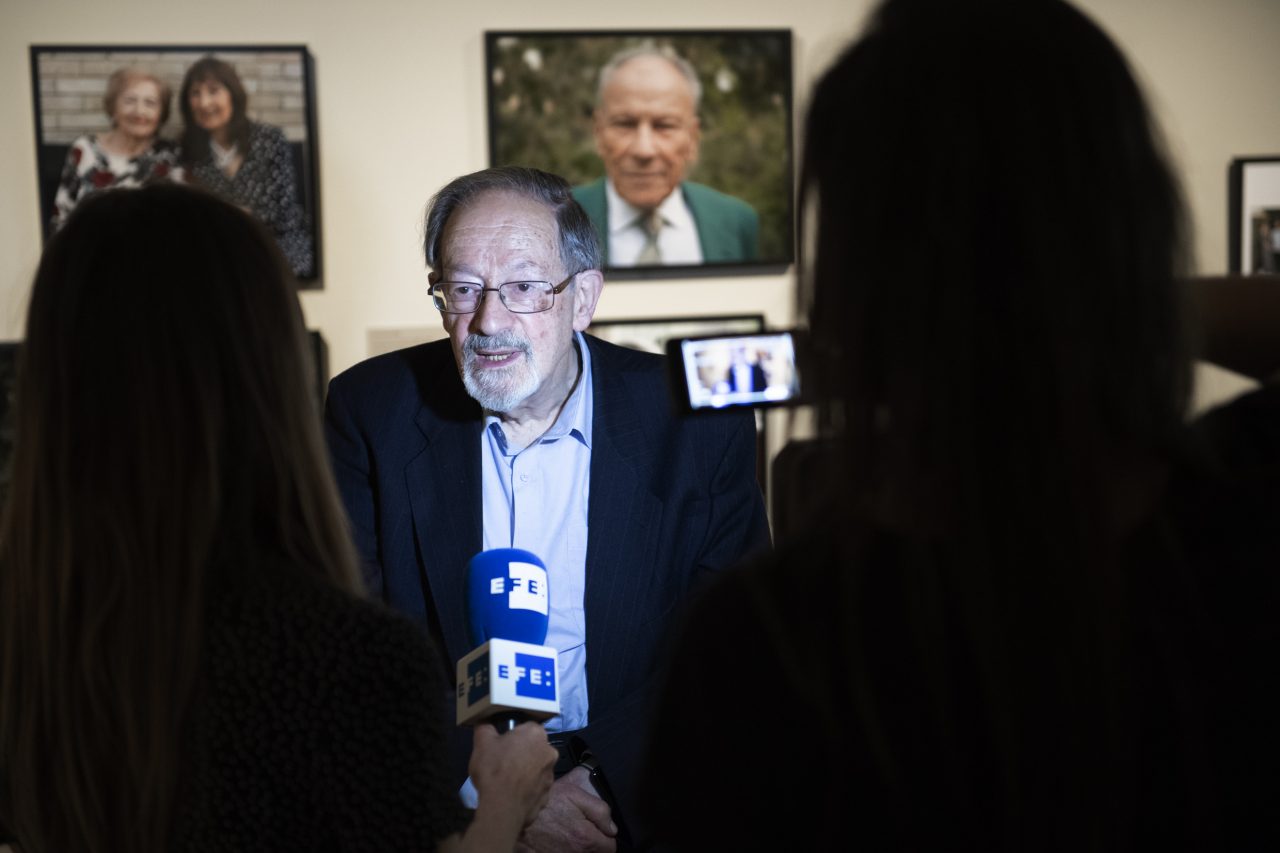 Martin Stern MBE, survivor of the Holocaust, at the opening of 'Generations: Portraits of Holocaust Survivors', © IWM