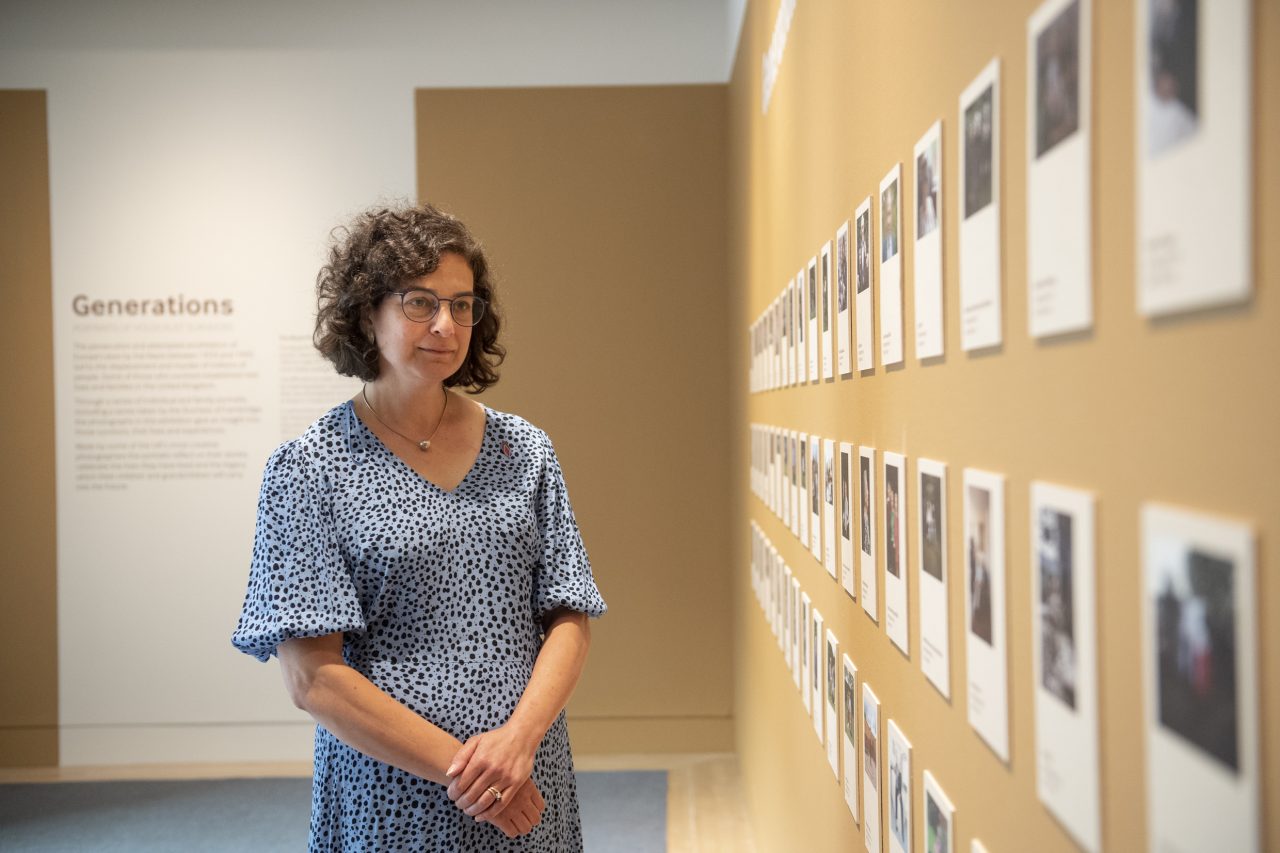 Olivia Marks-Woldman OBE, our Chief Executive, at the opening of 'Generations: Portraits of Holocaust Survivors', © IWM
