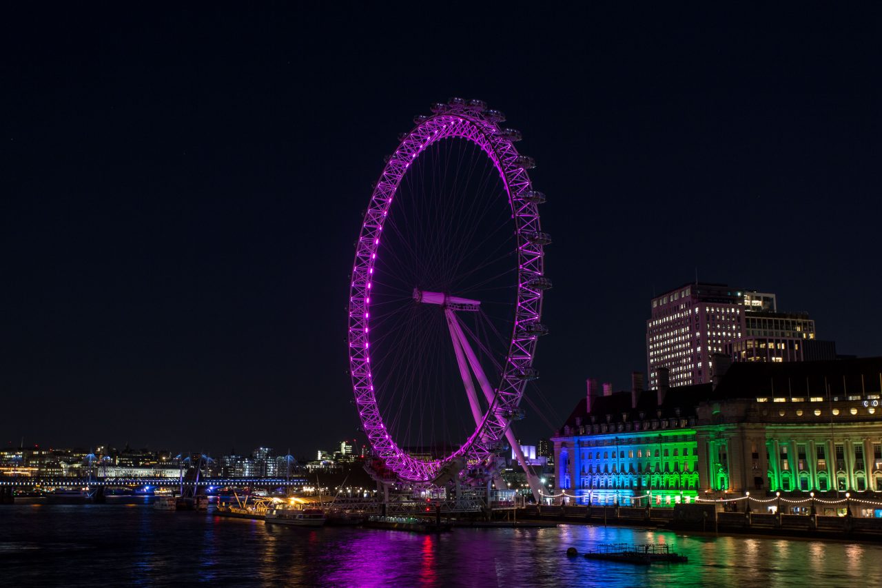 London Eye lights up