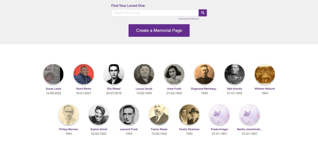 Create a Memorial Page
