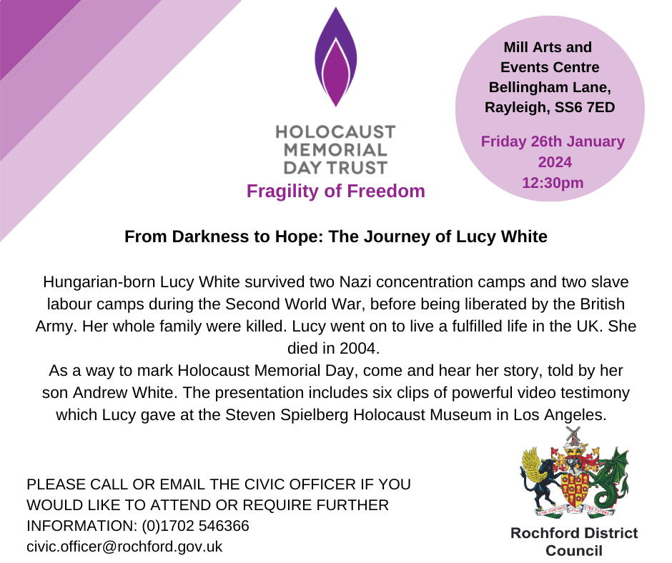 Rochford District Council – Darkness to Hope: The Journey of Lucy White – HMD 2024